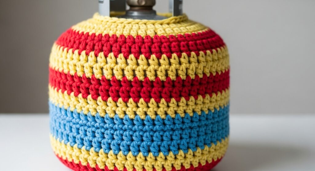 Capa de botijão de crochê ganha passo a passo simples para deixar a cozinha mais charmosa - Imagem do artigo