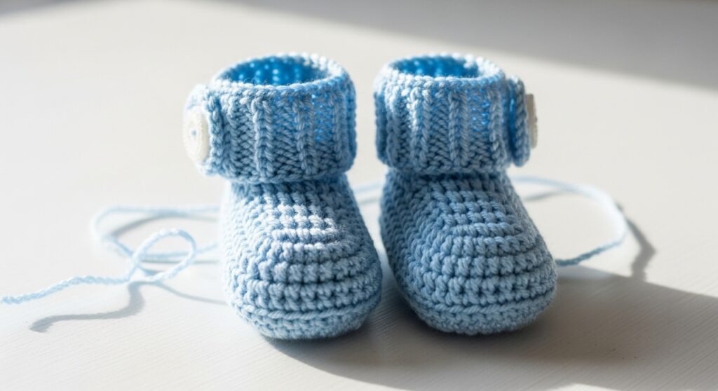 Guia rápido para crochetar um sapatinho de bebê macio e bem estruturado - Imagem do artigo
