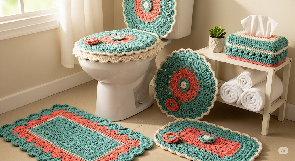 Jogo de banheiro de crochê: dicas práticas para criar peças firmes e aconchegantes - Imagem do artigo