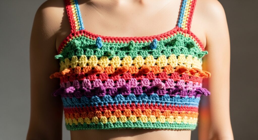 Cropped de crochê vira febre: peça leve ganha espaço no guarda-roupa e é fácil de produzir - Imagem do artigo